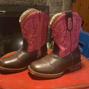 Roper pink and brown cowboy boots